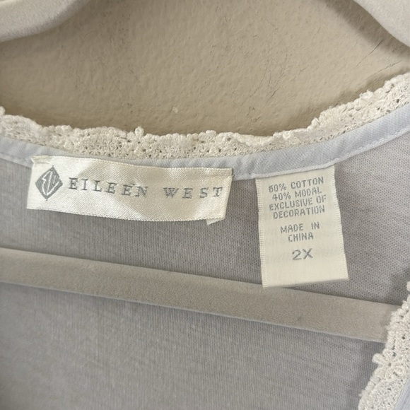 Eileen West Light Blue Cotton Blend Nightgown Size 2X - Picture 2 of 6